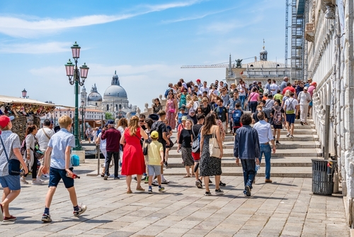 Tourists in venice, Italy